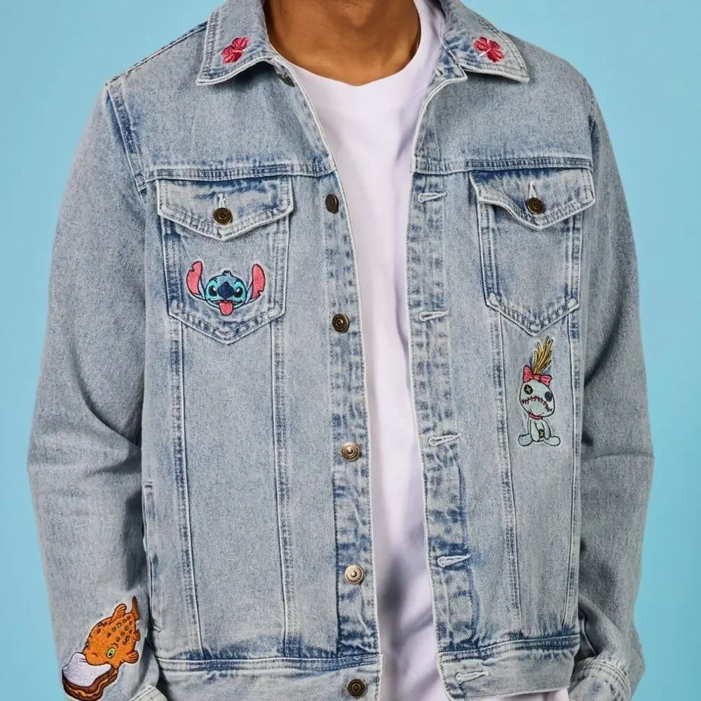 Cakeworthy Disney Lilo Stitch Denim Jacket Scrump Pudge Large